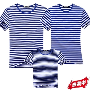 海军衫男女儿童款宝宝海魂衫亲子装纯棉母子运动大码体T恤打底衫