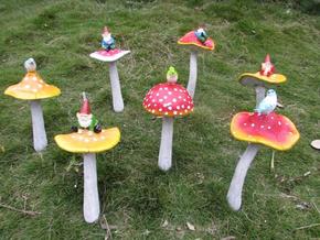 户外花园林仿真大蘑菇摆件田园景观小品设计树脂雕塑玻璃钢装饰品