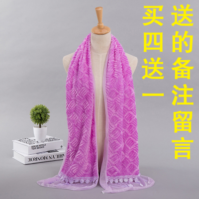 【天天特价】新款纯色珊瑚绒加厚超柔保暖脱俗仙女高档女神范围巾