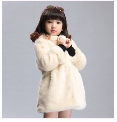 特价童装女童冬装外套儿童韩版女孩秋冬中大小童环保皮草保暖大衣
