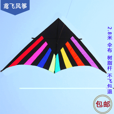 潍坊正品 2.8米树脂杆尼龙伞布 大型微风易飞 光芒风筝  包邮