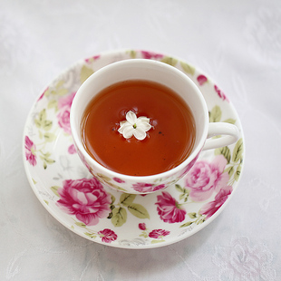 陶瓷礼品咖啡杯下午茶红茶杯一杯一碟子杯子 韩式田园玫瑰花茶杯
