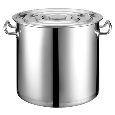 不锈钢桶带盖加厚储水桶圆桶油桶不锈钢汤桶多用大汤锅米桶 大号