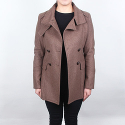 韩版高品质气质款 70%羊毛呢大衣 女式双排扣妮子外套 950g