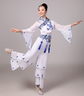 新款青花瓷演出服特价中国风民族服装时尚古筝古典舞蹈表演服女装