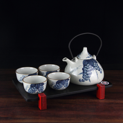 日式和风陶瓷红色功夫茶具结婚礼物韩式创意喜庆送礼套装特价包邮