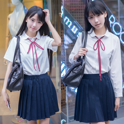 日系学生小时代女日韩班服校服套装JK制服百褶裙学院风长袖水手服