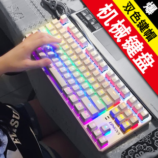 灵逸黑寡妇 背光游戏机械键盘黑轴青轴电脑lol金属彩虹87键104键
