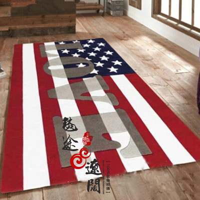 欧式英国国旗加厚地毯客厅茶几沙发卧室床边手工腈纶地毯满铺定制