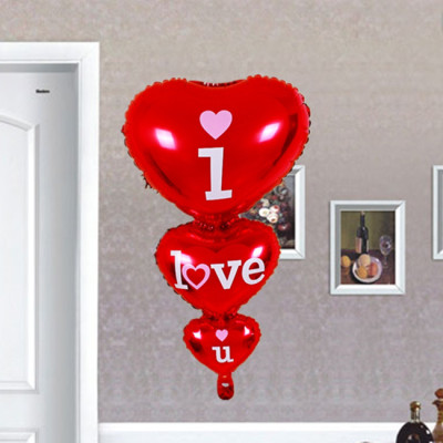 大号串串心铝膜气球生日派对布置铝膜心形铝箔求婚婚房装饰爱心
