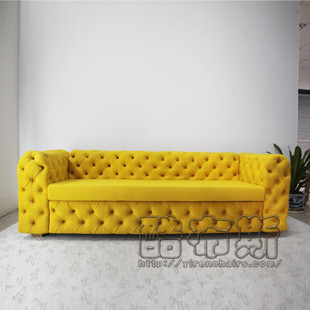 怡人大师设计麻布艺沙发 水曲柳实木创意沙发 现代客厅组合沙发