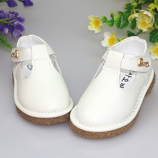 包邮2015春季新款 女童牛筋底软底单鞋儿童白色皮鞋1-2-3岁宝宝鞋