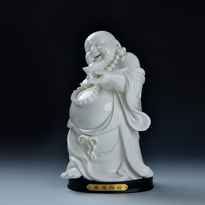 德化陶瓷弥勒佛像摆件创意家居饰品商务招财送礼白瓷人物桌面摆设