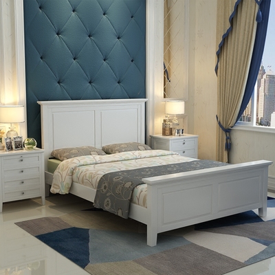 定制储物床1.8米实木床高箱美式双人床白色婚床儿童床箱体床松木