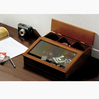 日本zakka收纳盒 日式实木公主首饰透明展示盒化妆品收纳盒手表盒