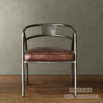 美式铁艺餐椅子高档沙发椅做旧复古吧台咖啡椅 R9OL3A86NEJD120M