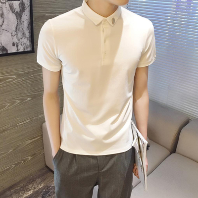 2016夏装短袖T恤男韩版POLO衫修身纯棉青年翻领半袖体恤上衣服潮