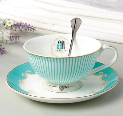 宅豆蒂芙妮蓝欧式骨瓷咖啡杯英式下午茶具套装陶瓷咖啡杯碟套装