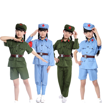 男女款儿童装红卫兵服装舞蹈服小红军装表演服解放表演出服八路军