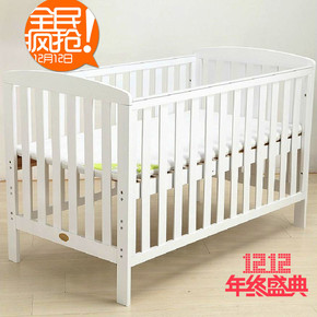 贝爵欧式运动型婴儿床实木多功能宝宝床BB床游戏床白色出口童床