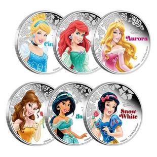新款到货 2015年卡通动漫公主系列6枚大全套彩色纪念币