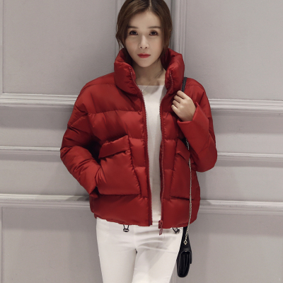 2015冬季外套韩版保暖蓬蓬立领长袖女宽松显瘦短款羽绒棉服棉衣