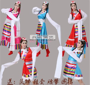 新款藏族舞蹈服装 少数民族舞蹈服装 舞台演出服饰女吉祥谣