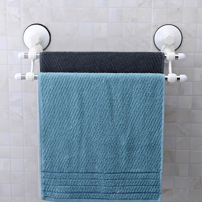 卫生间毛巾架 强力吸盘式不锈钢双杆毛巾架 浴室毛巾挂 毛巾杆