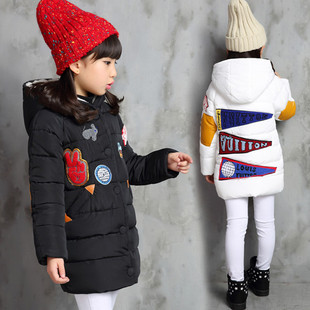 童装2015棉服韩版潮中大女童时尚棉衣中长款棉袄儿童保暖连帽棉服