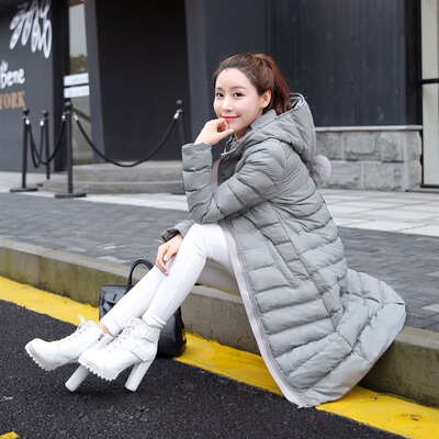 2015冬季新款韩国棉衣女中长款修身棉服过膝连帽棉袄冬装外套女潮