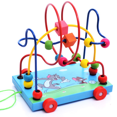 大号儿童串珠绕珠10-11个月宝宝开发益智力0-1-2-3岁木制积木玩具