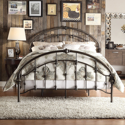 美式乡村床铁艺床双人床1.2米1.5米1.8米铁架床单人床儿童床复古