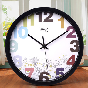 挂钟12英寸客厅静音圆形钟表简约现代卧室时钟办公石英钟创意挂表