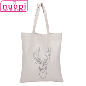 诺皮2015新款帆布单肩女包 鹿头图案敞口麻布轻便购物袋学生书包
