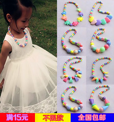 新款创意韩版项链 彩色荧光亚克力树脂儿童项链小朋友女童饰品潮