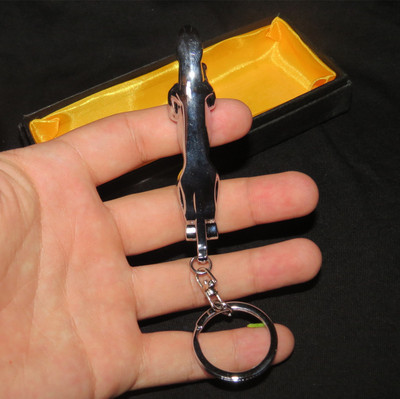 高档 捷豹XJ汽车钥匙扣猎豹创意挂件挂饰改装商务 实心金属钥匙环