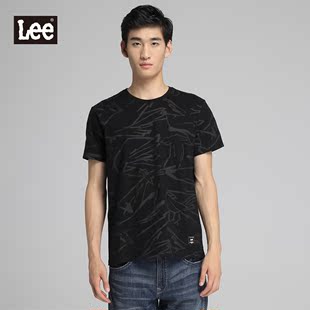 Lee男装 2016夏季新品时尚圆领短袖T恤男修身显瘦款L15169866K11
