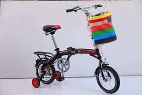 厂家批发新款高档儿童四轮自行车12寸14寸16寸晴空款折叠