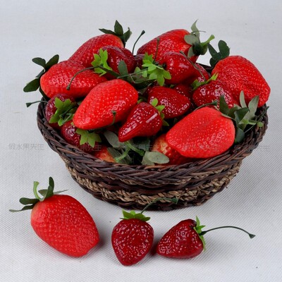 高仿真塑料小水果假水果蔬菜模型 摄影道具仿真出口塑料手感草莓