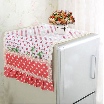 韩式田园冰箱盖巾盖布整理挂袋冰箱防尘罩夹棉布艺两用收纳万能