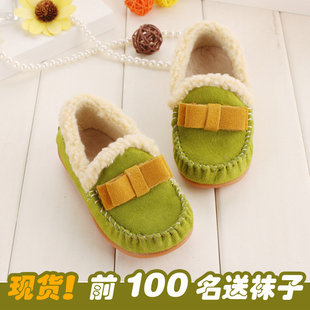 特价2015秋冬款宝宝保暖棉鞋 1-2-3岁男女婴儿童豆豆鞋 软底防滑