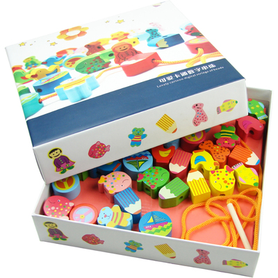 贝贝族 木制卡通数字花园串珠男女孩大颗粒儿童益智玩具1-3岁