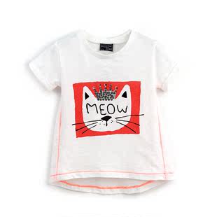 【蔡元宝】猫咪珠片绣 女宝短袖T恤衫