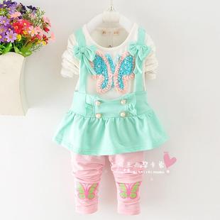 2015韩版女童长袖套装女宝宝衣服秋季6个月0-1-2-3岁婴儿童装秋装
