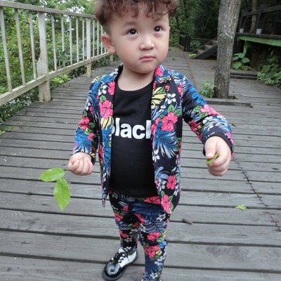童装男童秋装2015套装 儿童宝宝小西装时尚西个性装套装两件套潮