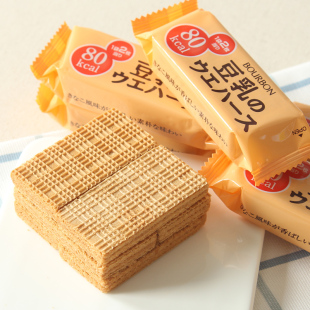 日本进口零食品布尔本高邦豆乳威化饼干营养小吃休闲零食威化美食