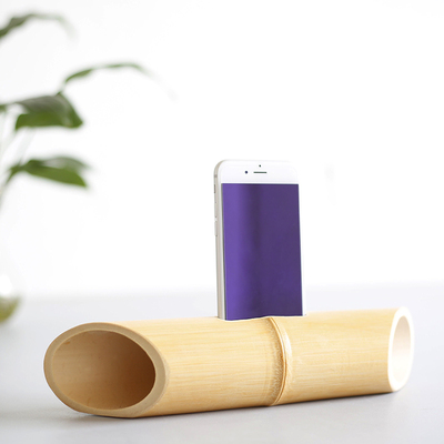 创意竹木质手机托 桌面懒人手机支架 苹果小米通用手机底座配件