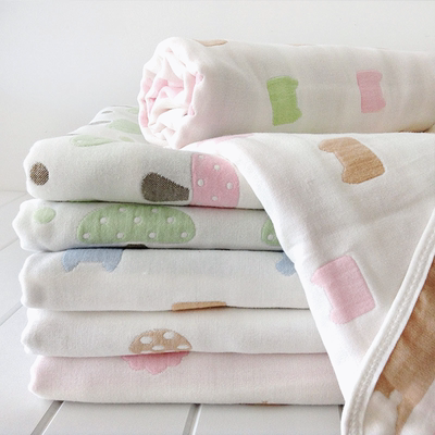 新生儿专用超柔款纯棉三层纱布细腻婴儿浴巾宝宝盖被包被柔软吸水