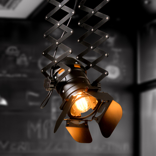 Loft美式工业风酒吧服装店个性探头LED射灯轨道灯伸缩吸顶灯具