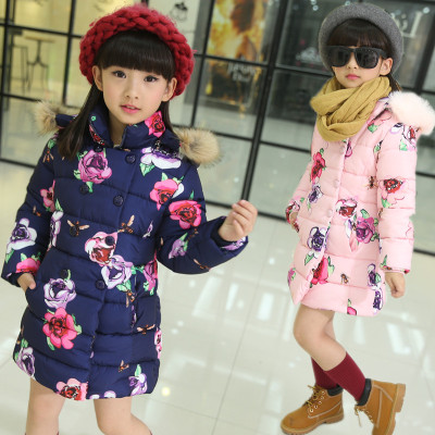 儿童2015冬季新款棉袄女童装外套中大童秋冬装加厚棉服中长款棉衣